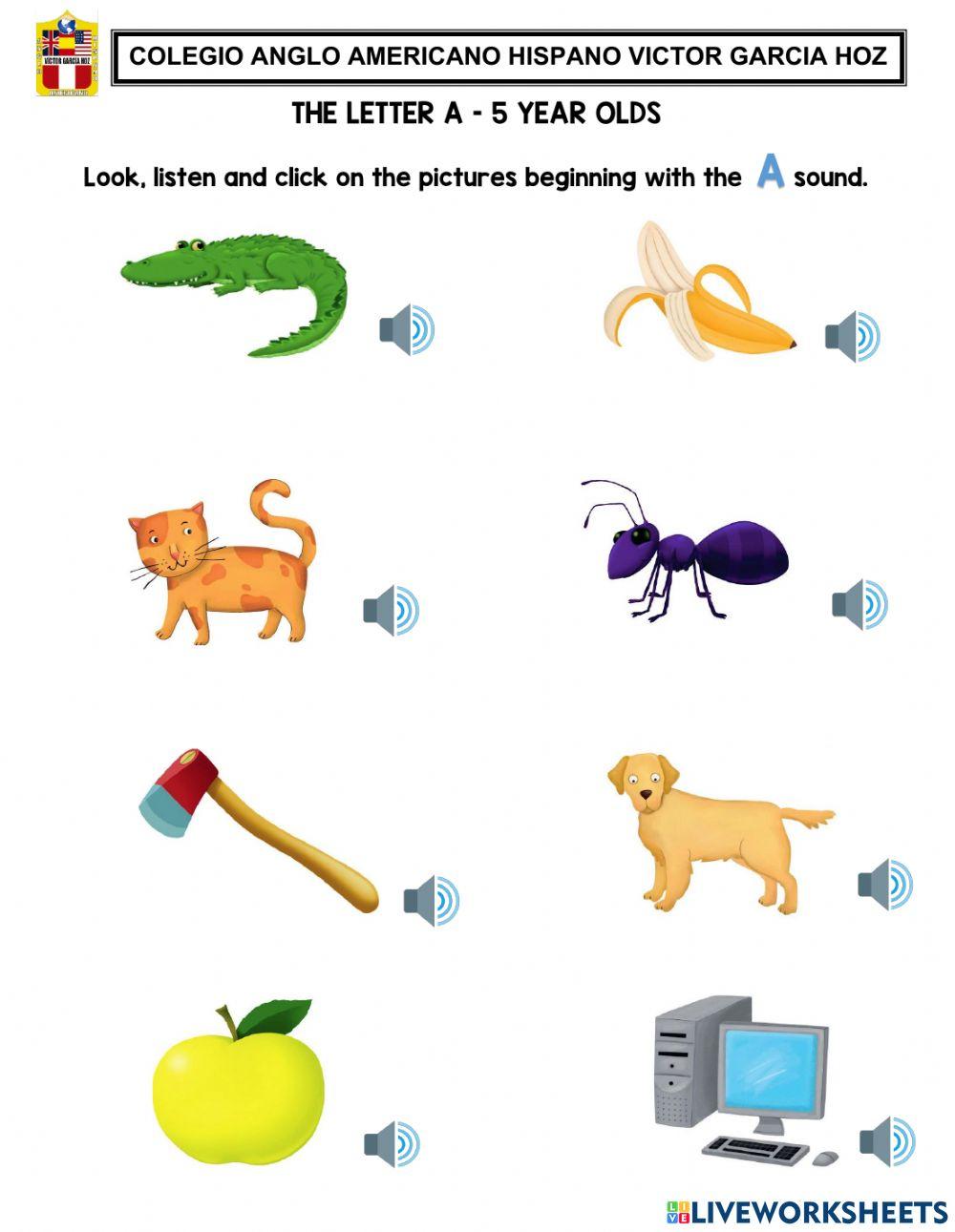The letter A - 5 year olds The letter A - 5 year olds