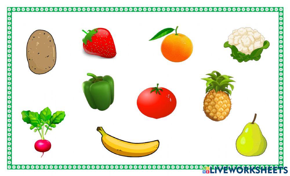 Clasificación de las frutas y verduras
