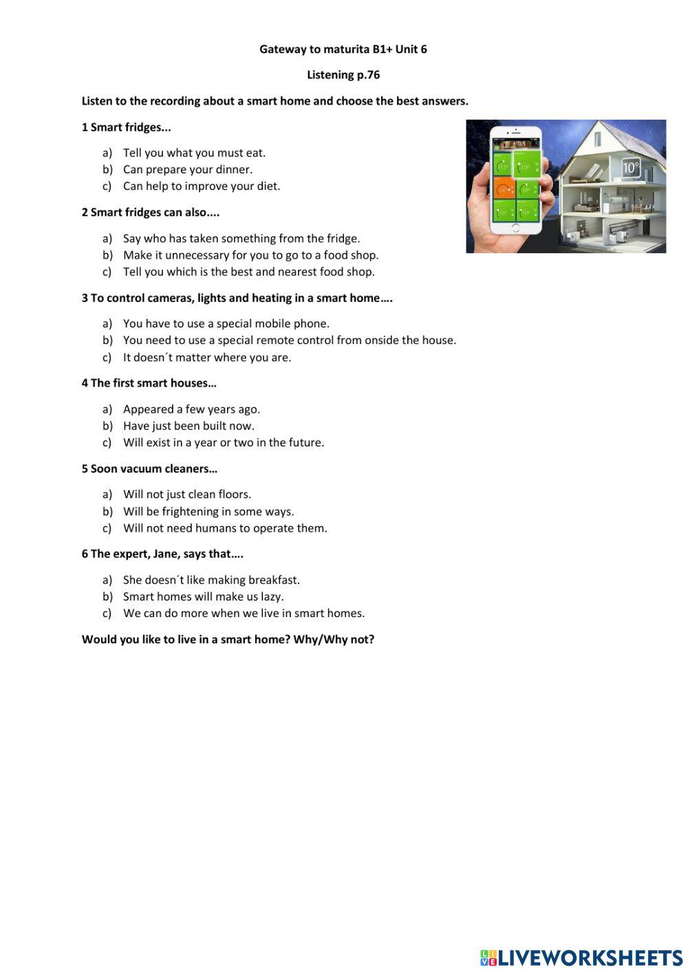 Gateway to Maturita B1+ Unit 6 Listening