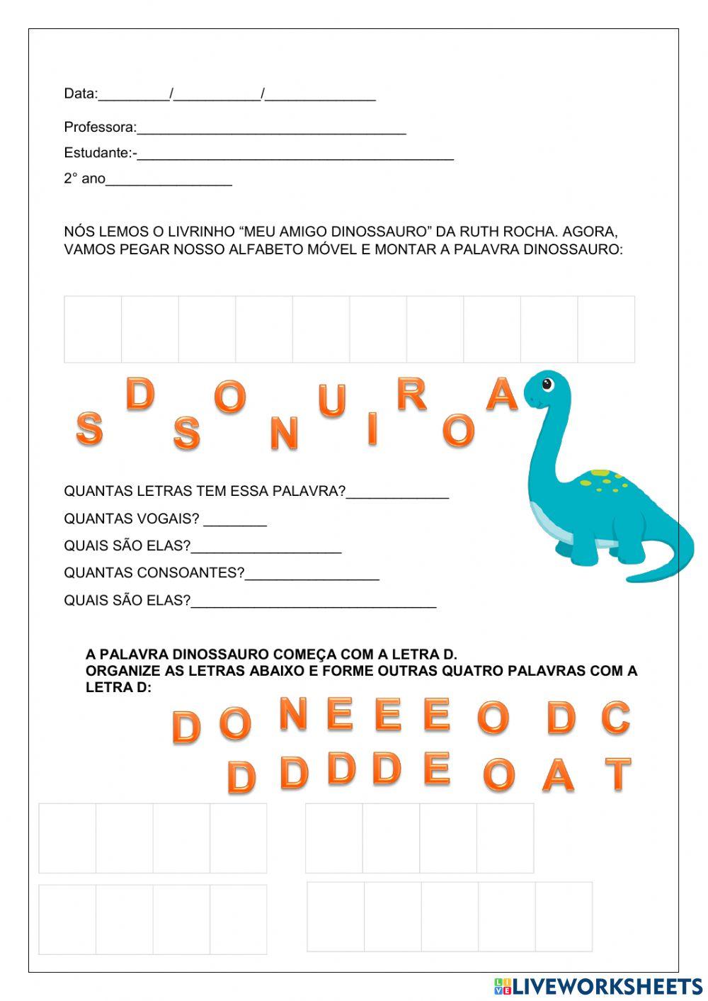 Sequência didática dinossauro