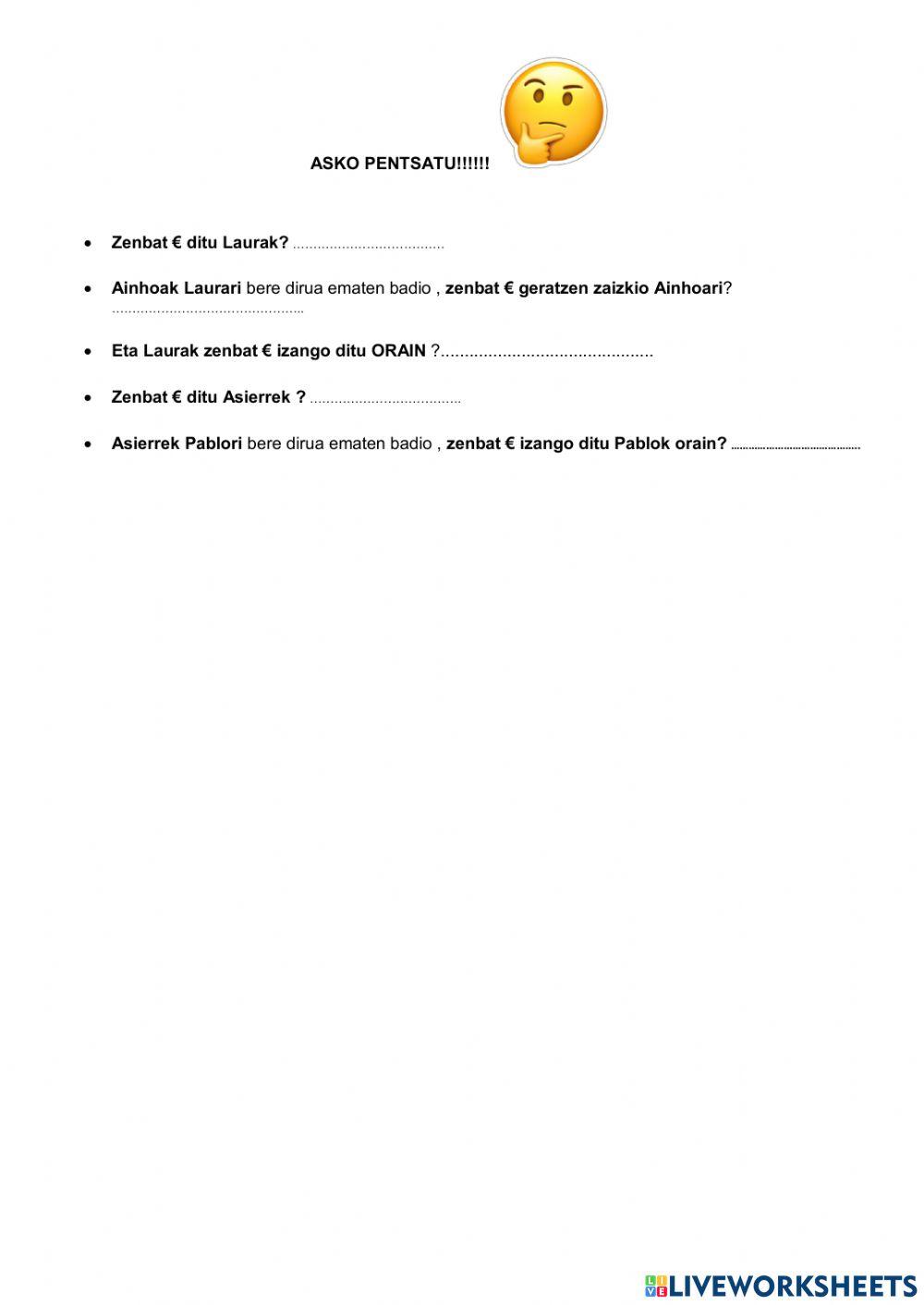 Nork dauka diru gehiago?