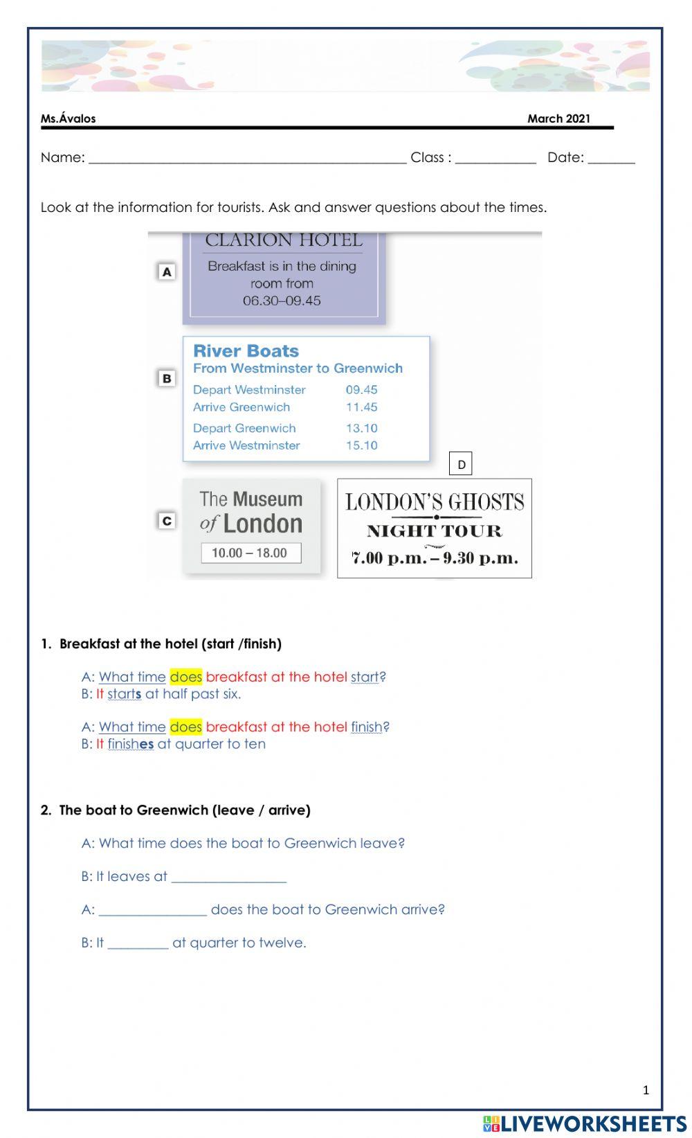 Complete the sentences