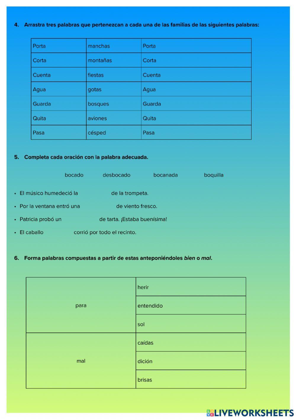 Formación de palabras compuestas
