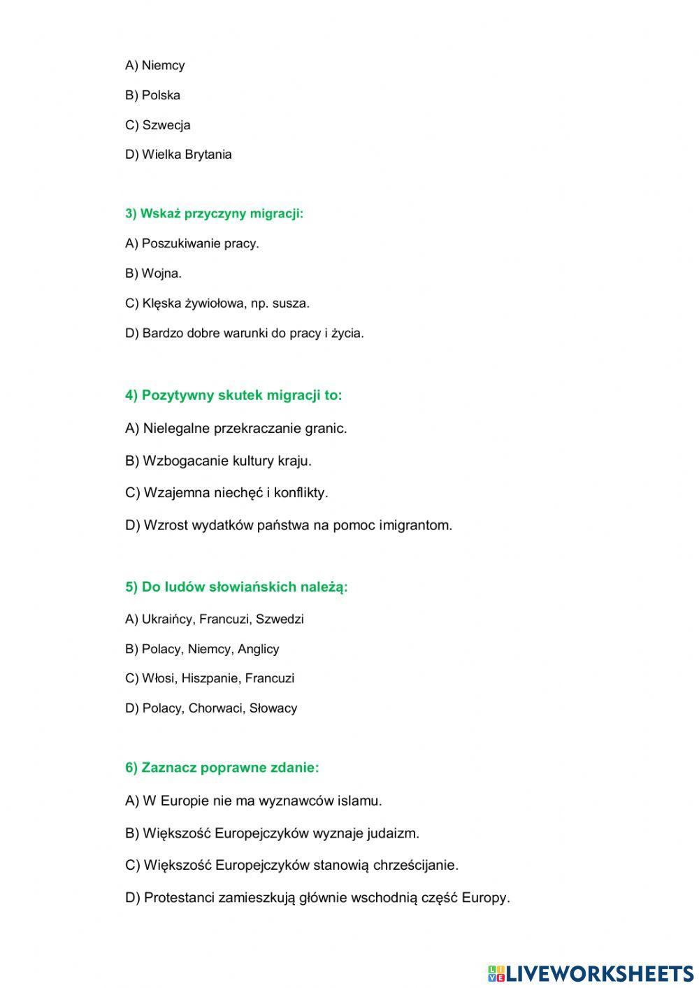 Środowisko przyrodnicze i ludność Europy