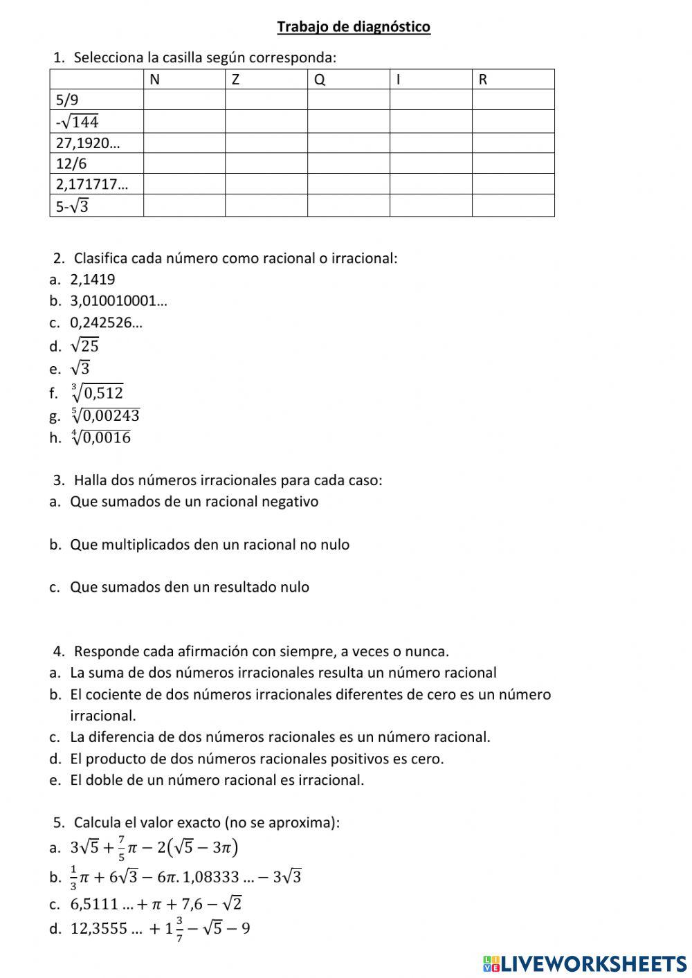 Trabajo evaluativo diagnóstico 4°