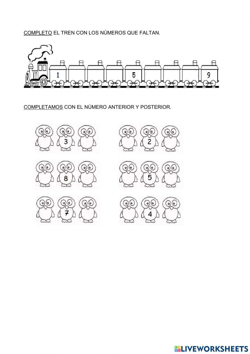 Tira numérica - anterior y posterior