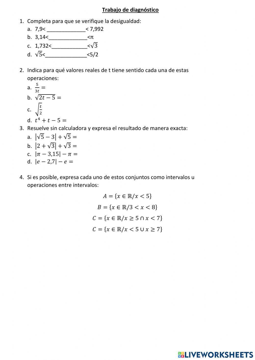 Diagnóstico: 5° año