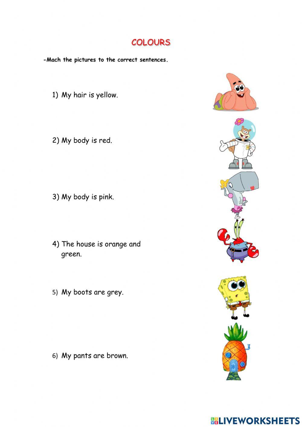 Colours: matching activity