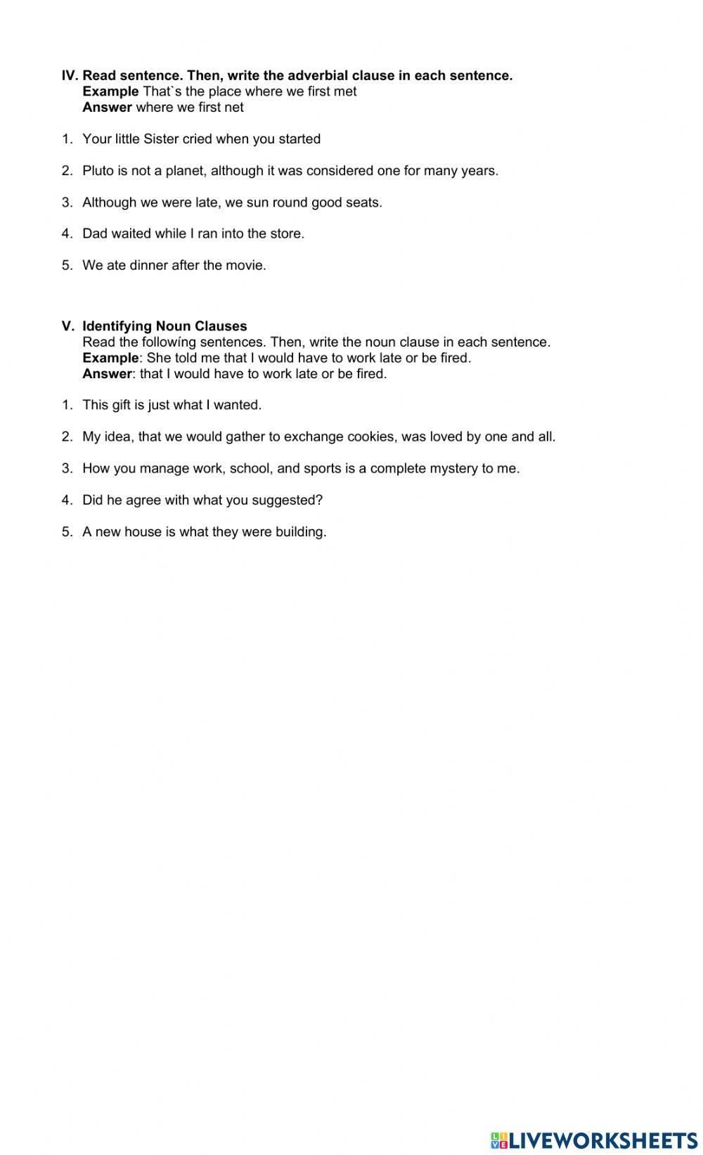 Chapter 15.2 Clauses