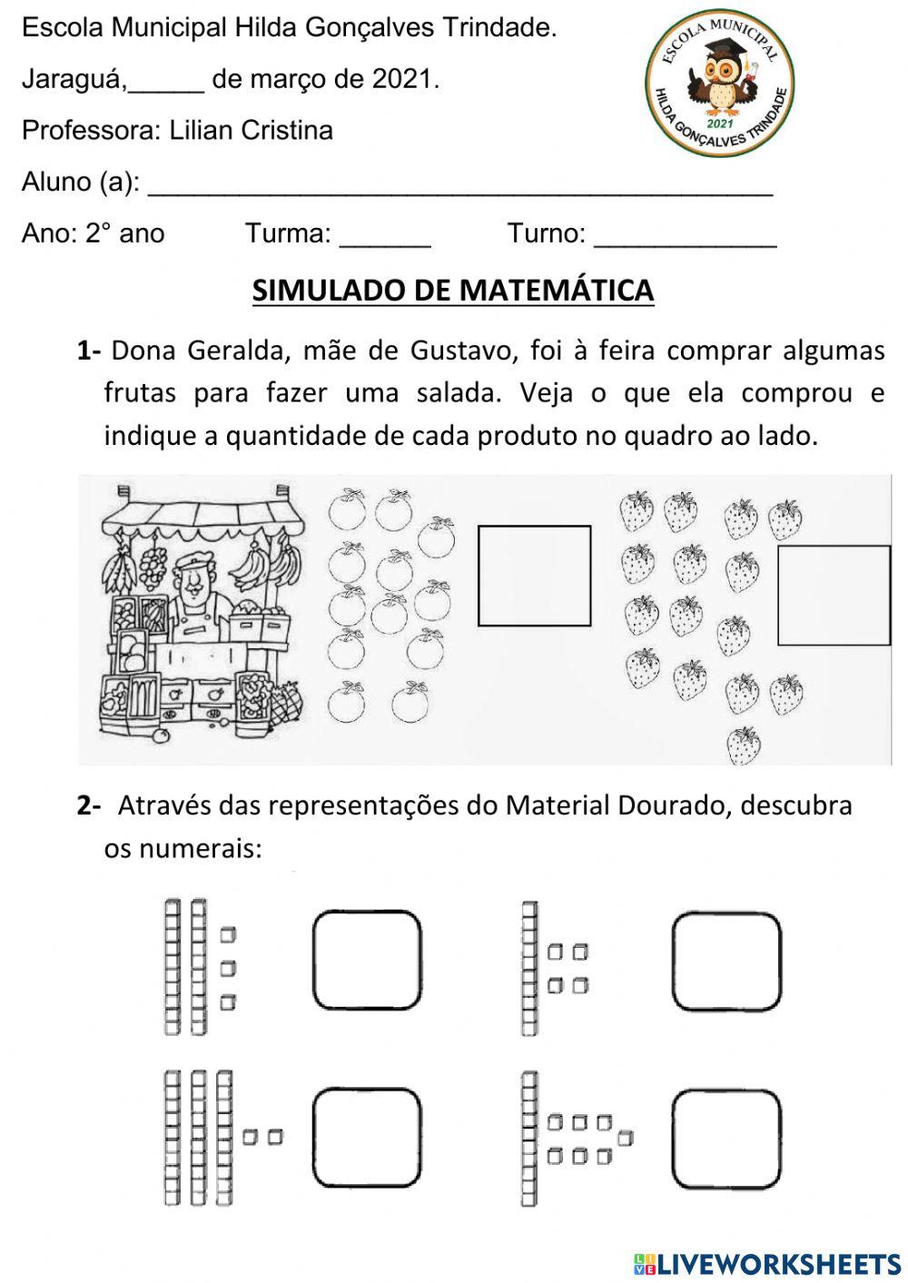 SIMULADO MT - 09 - TUDO SALA DE AULA - Matemática