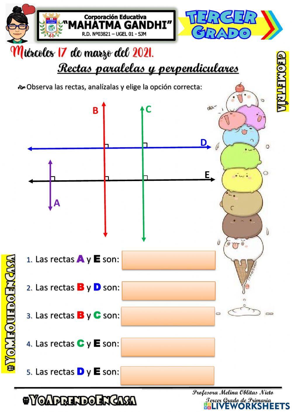 Rectas paralelas y perpendiculares