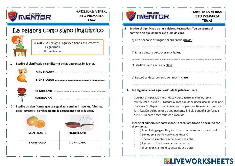 La palabra como signo linguístico