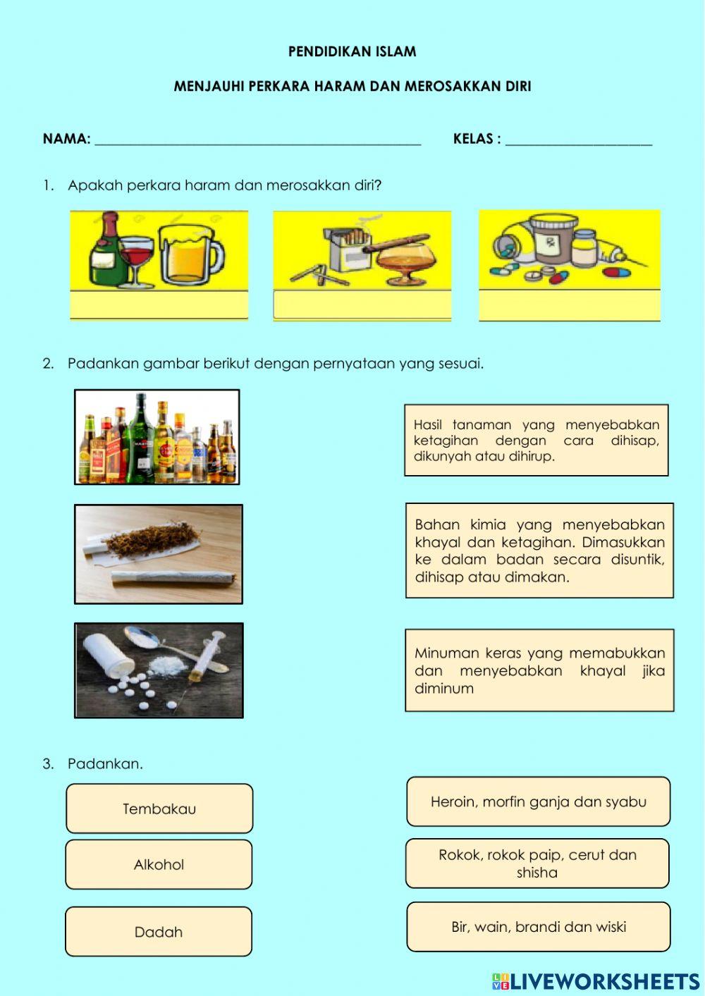 Menjauhi perkara haram dan merosakkan diri