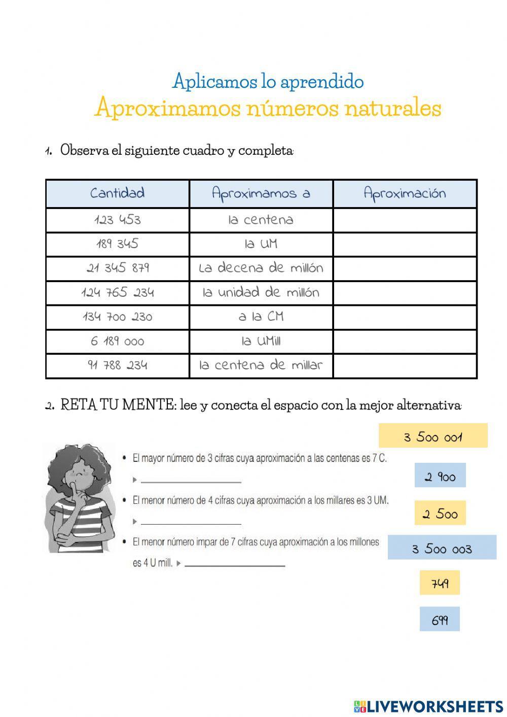 Aproximación de números naturales