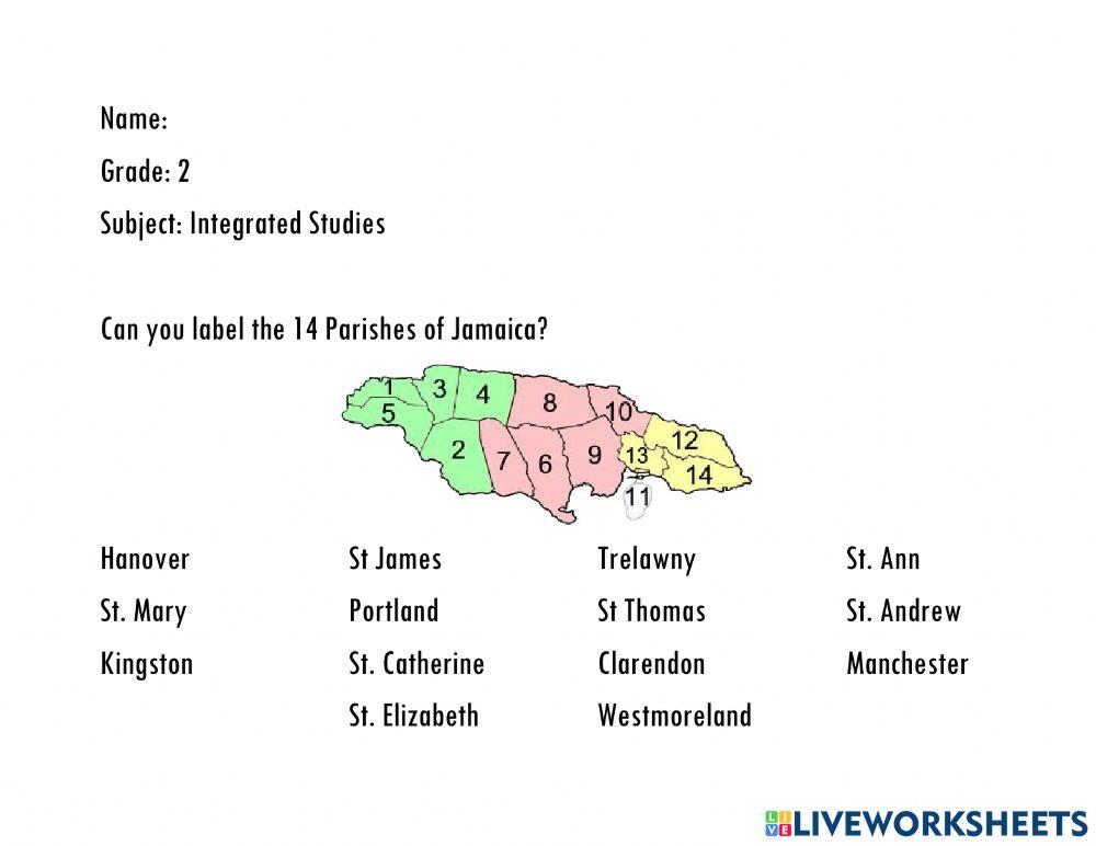 The 14 Parishes of Jamaica