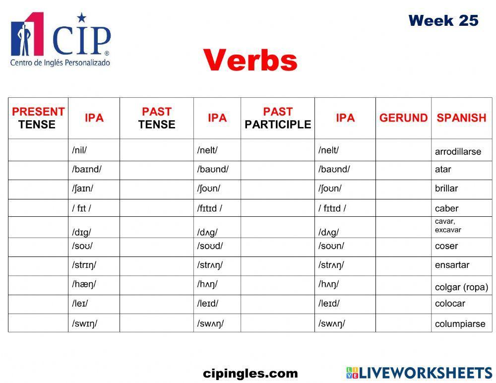 Verbs and The House 2 Week 25