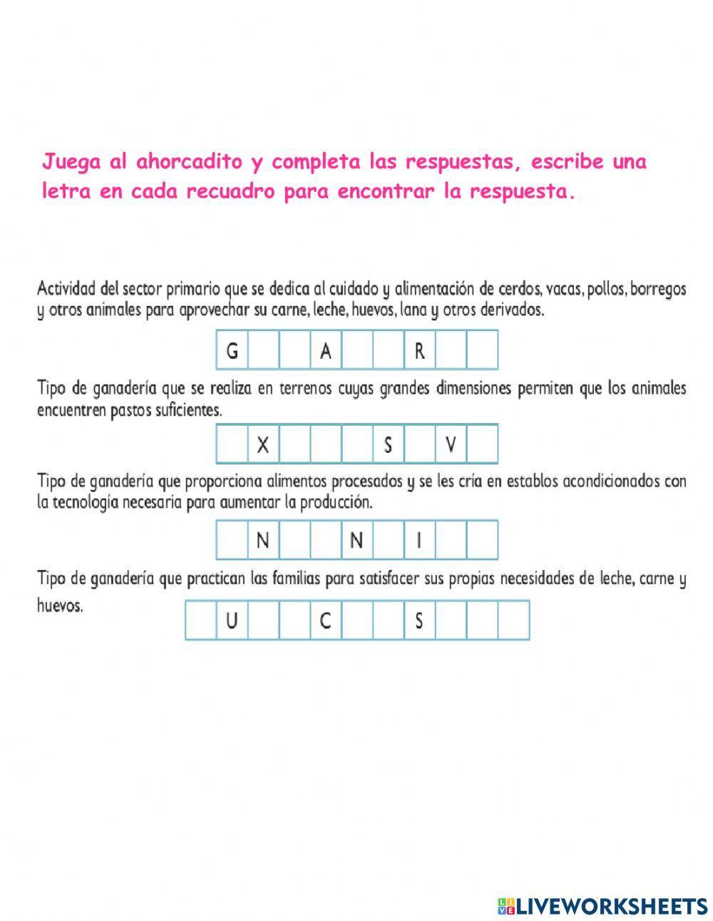 El sector primario: La ganadería