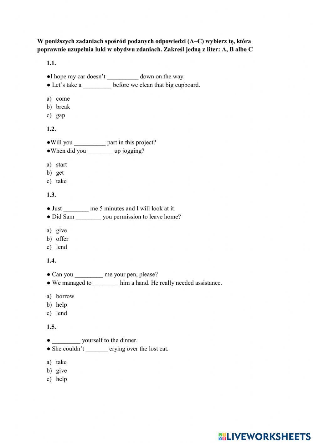 Mixed extercise - matura