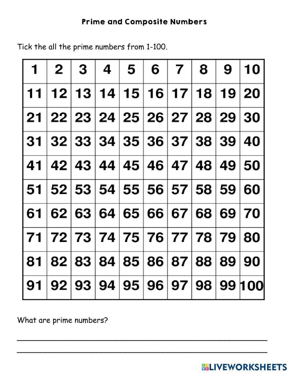 Prime and Composite Numbers | Live Worksheets prime-and-composite-numbers-live-worksheets