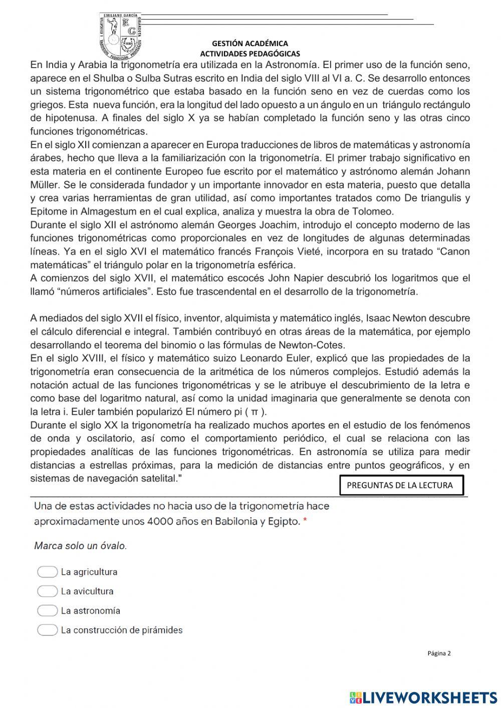 Historia de la trigonometría