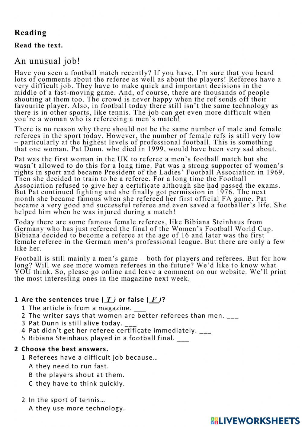 English Olympiad Form 6 2021