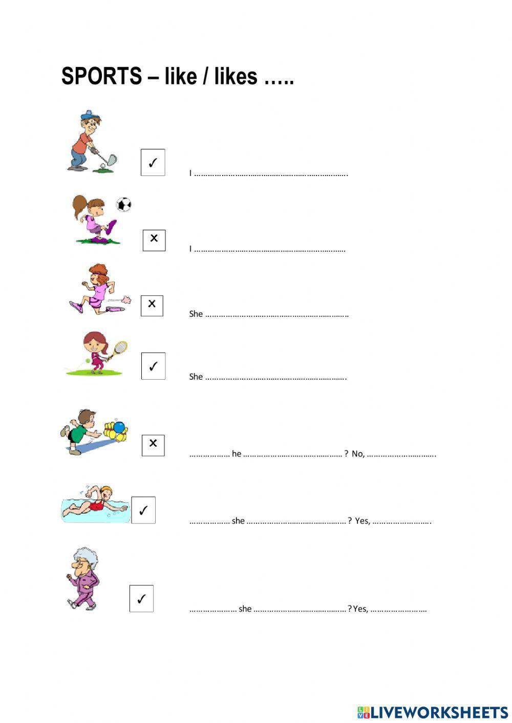 Spoerts - like, likes, don't like, doesn't like...