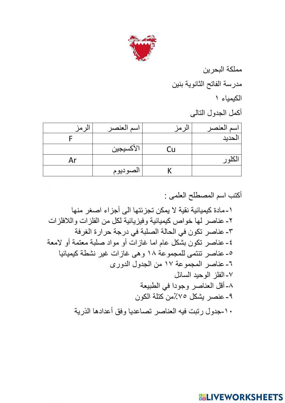 ترتيب العناصر