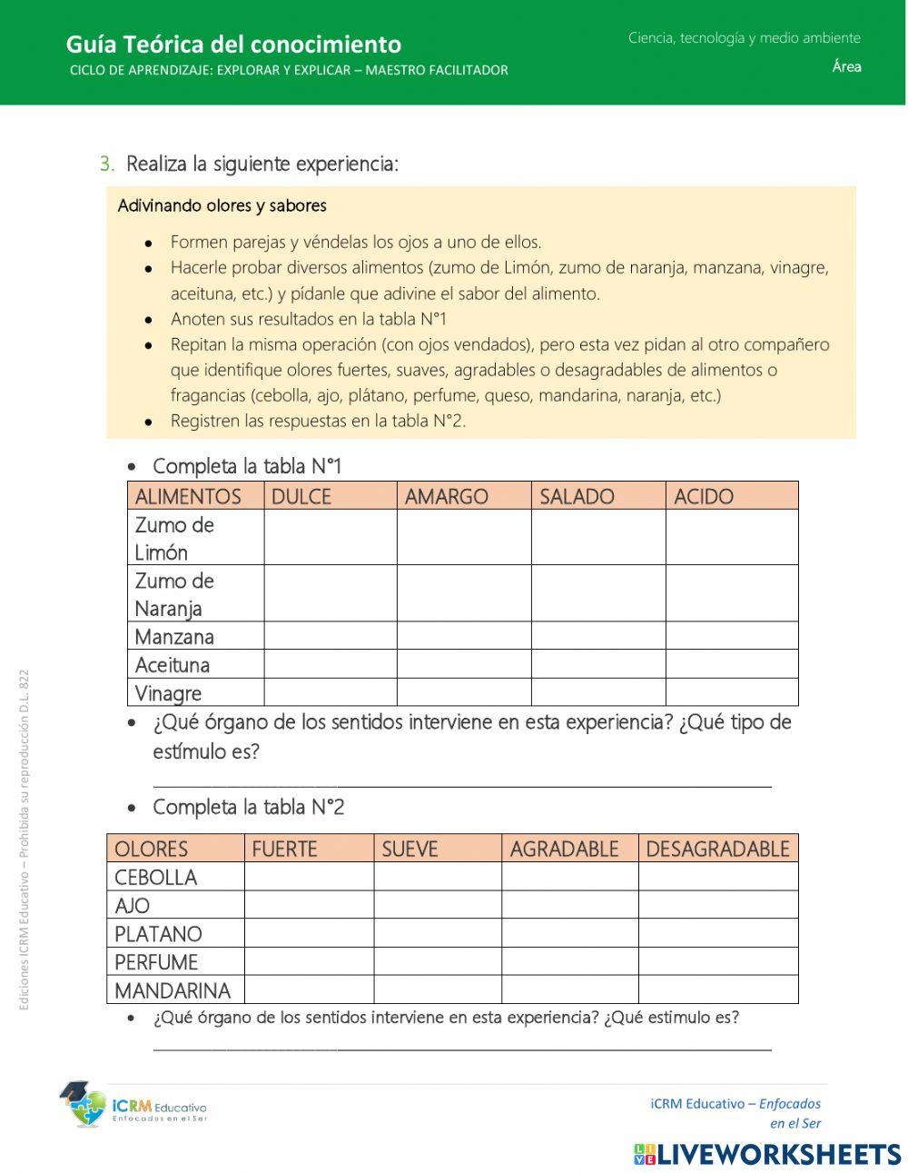 Estimulos fisico y quimicos