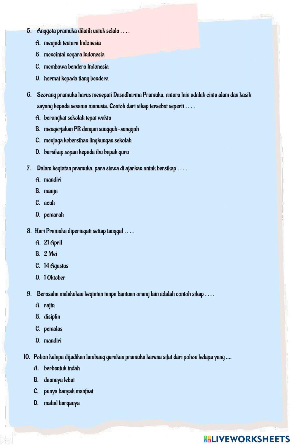 LKS Tematik Tema 8 (Muatan B. Indonesia Kepramukaan)