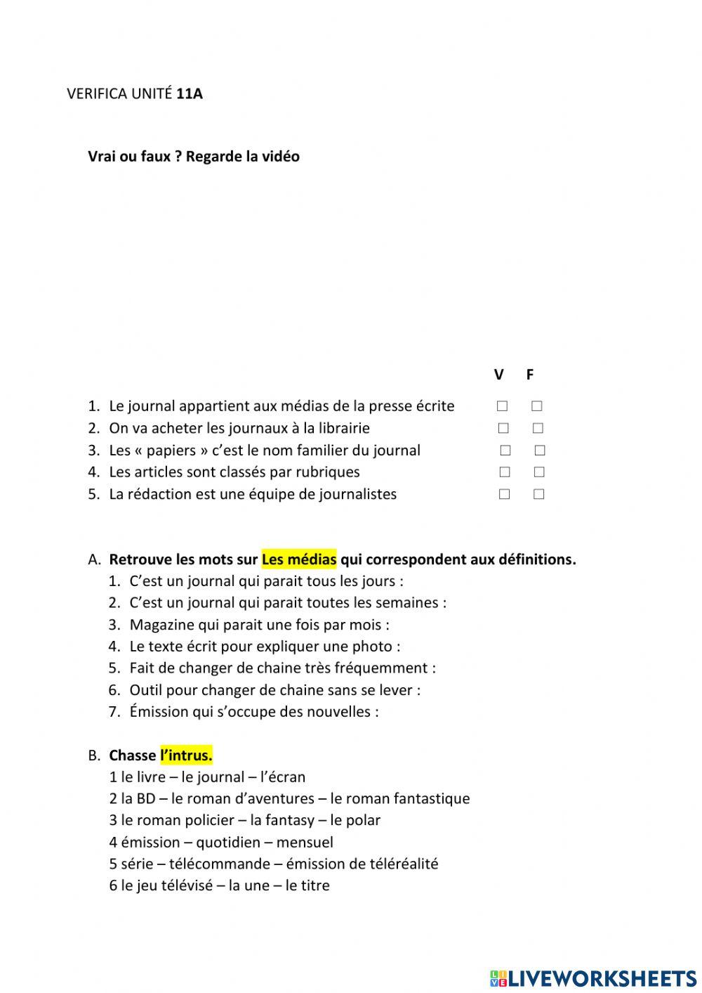 11A-Les médias et la lecture