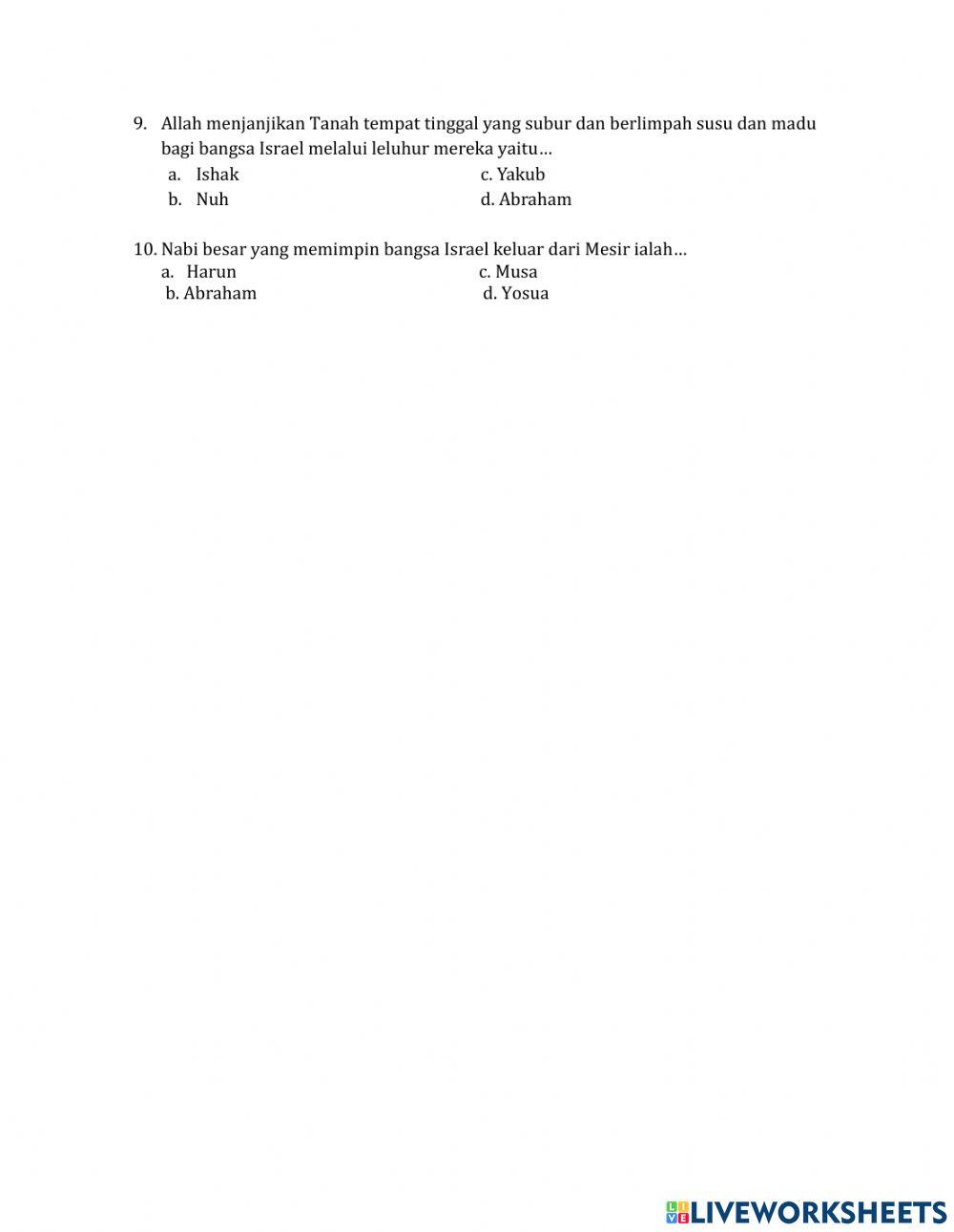 Penilaian Akhir Semester PAKat Kelas 4