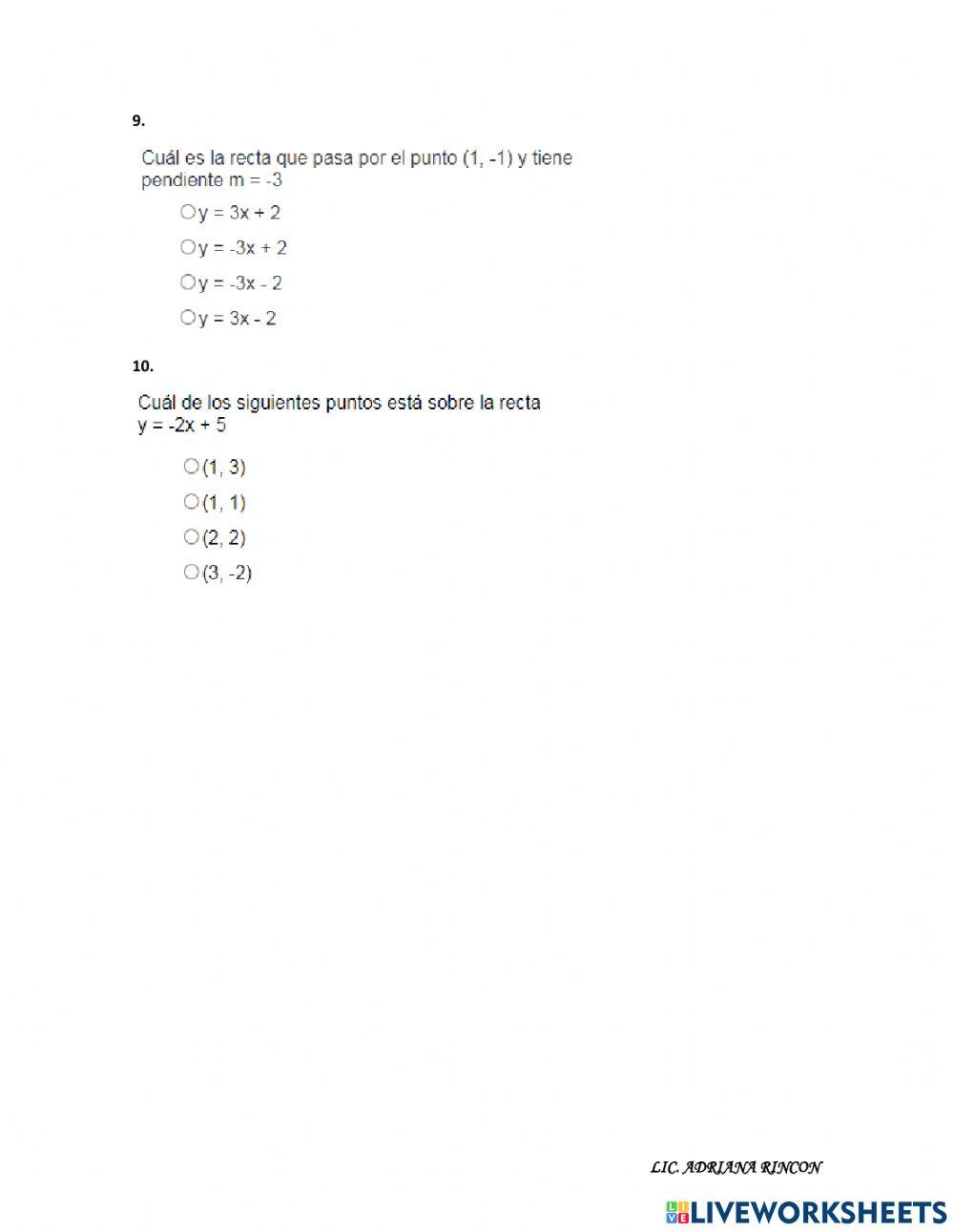 Evaluación geometría 10°