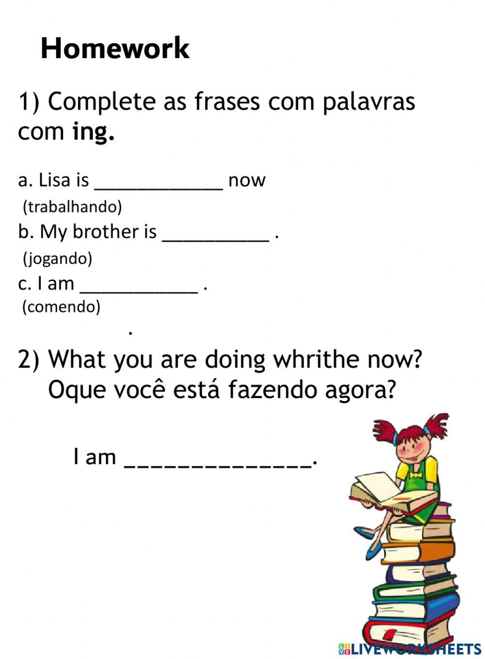 Atividade de Inglês e Portugues