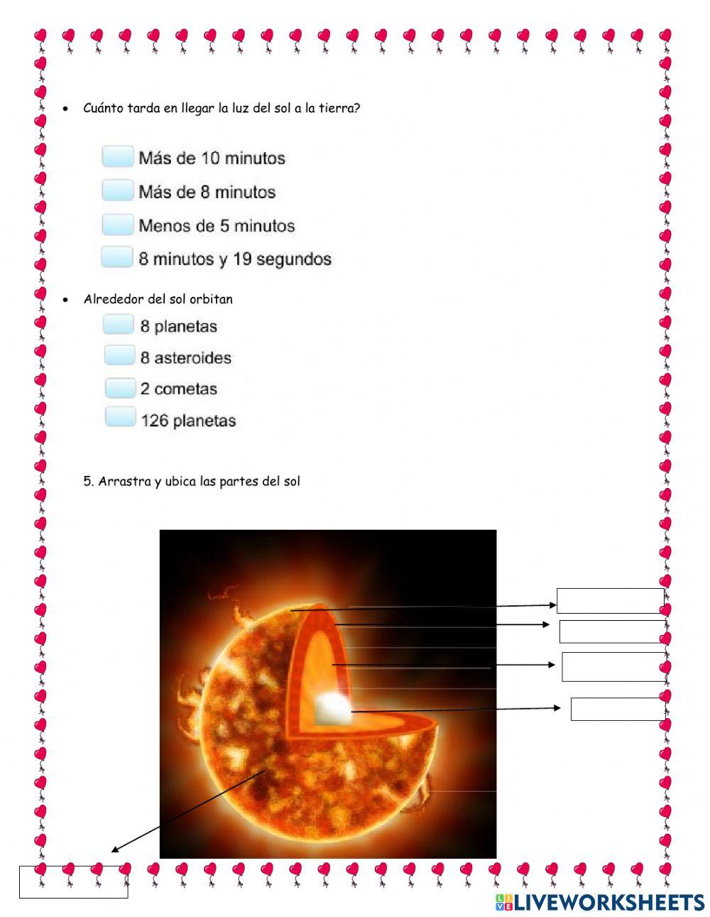 Sistema solar y el sol
