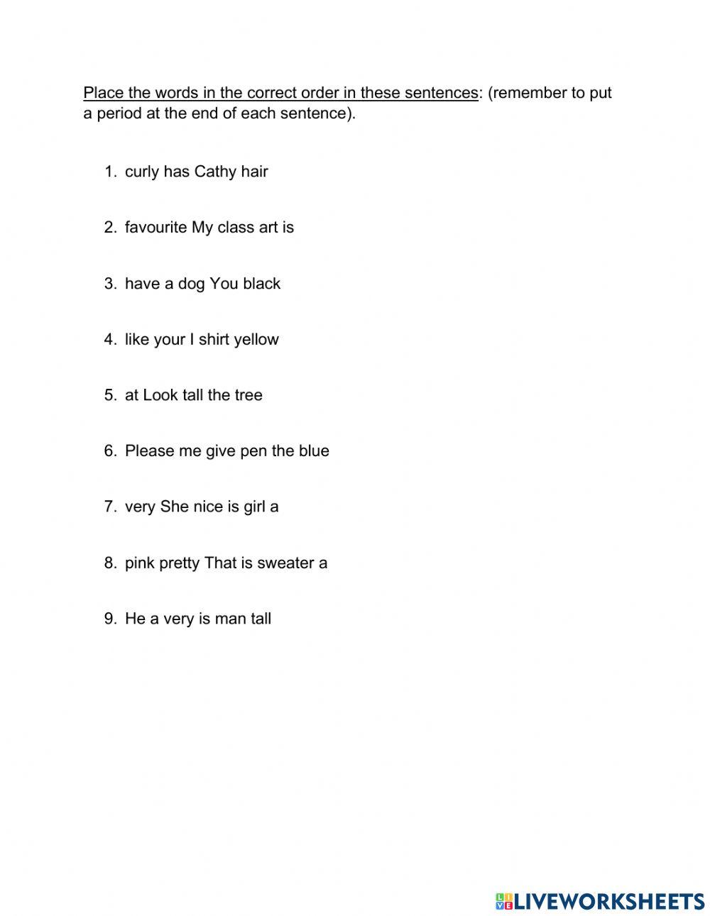 Adjectives in English Sentences