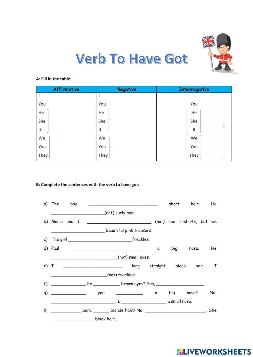 Verb To Be and Have Got