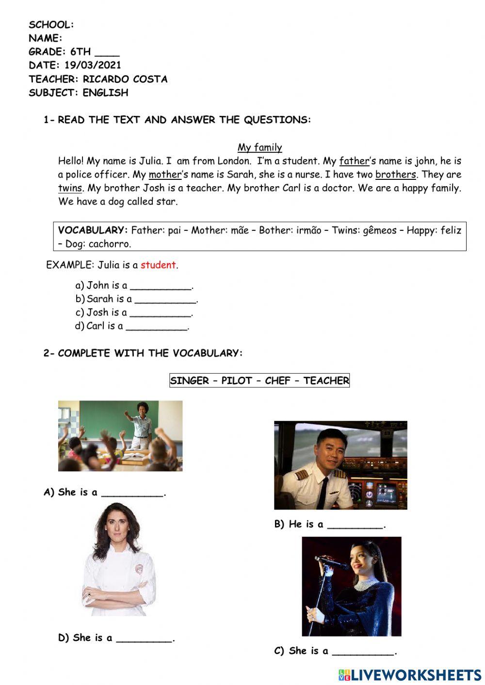 Jobs and occupations