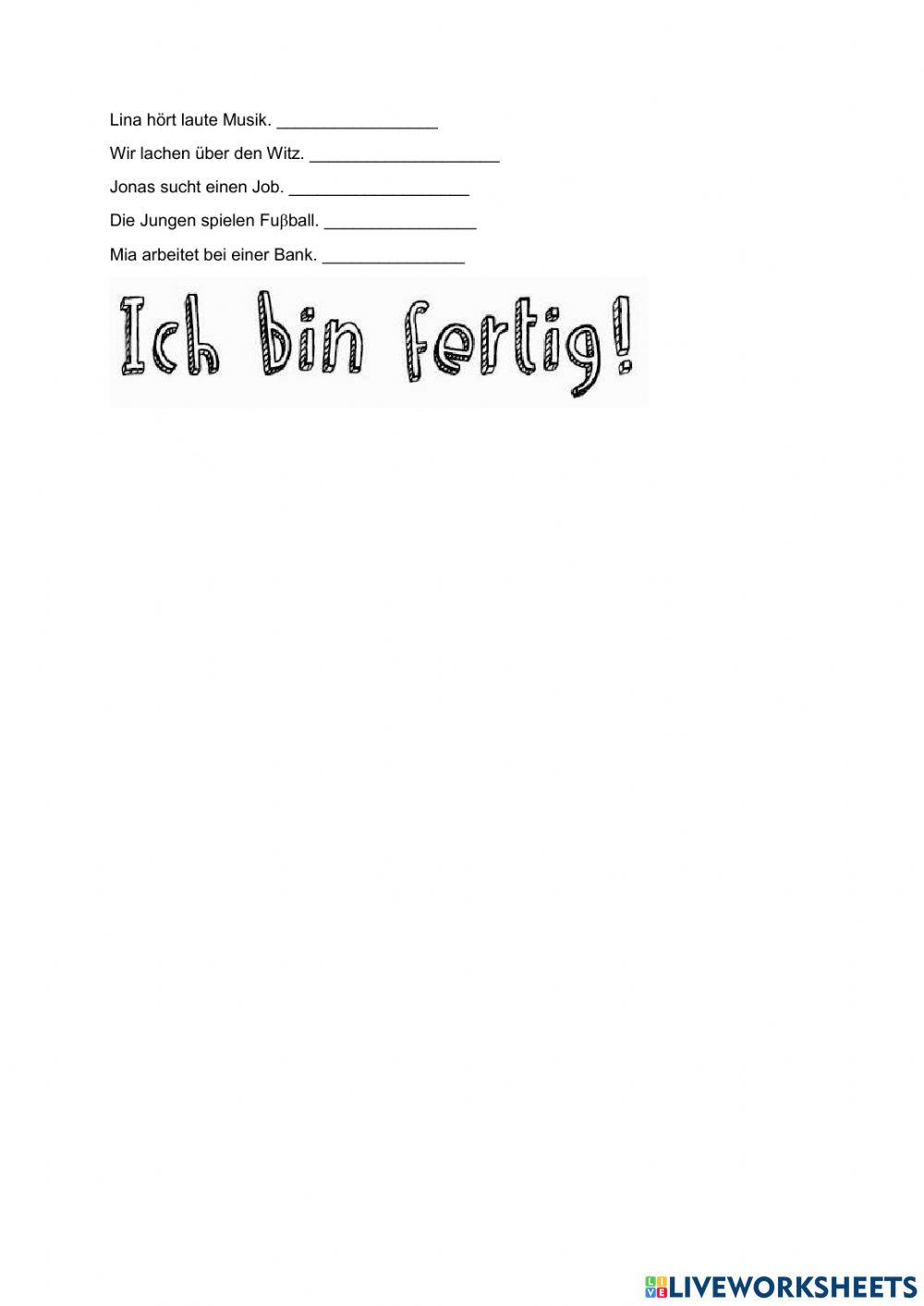 Perfekt mit regelmäβigen Verben Übungen