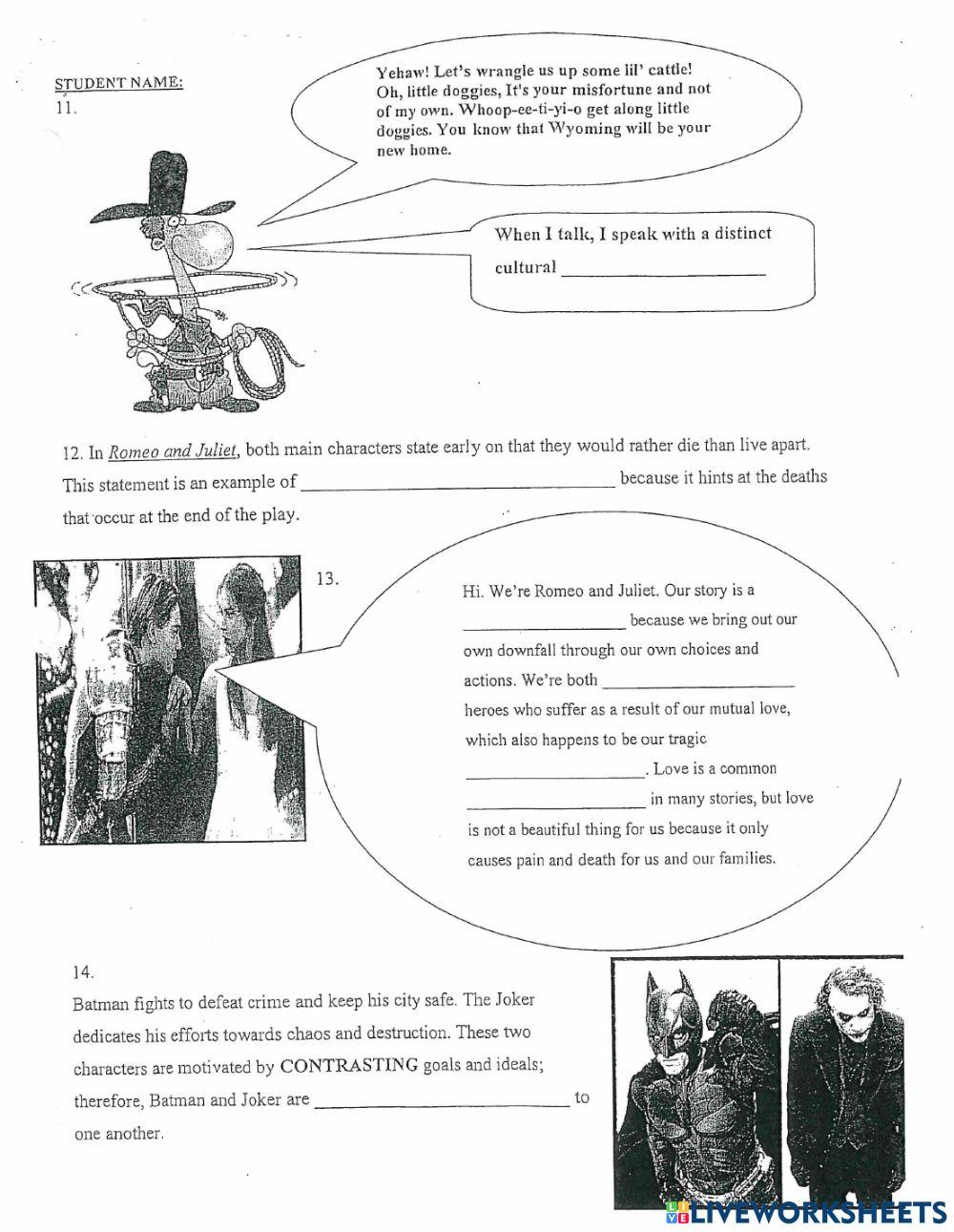 Drama Literary Terms Practice 2