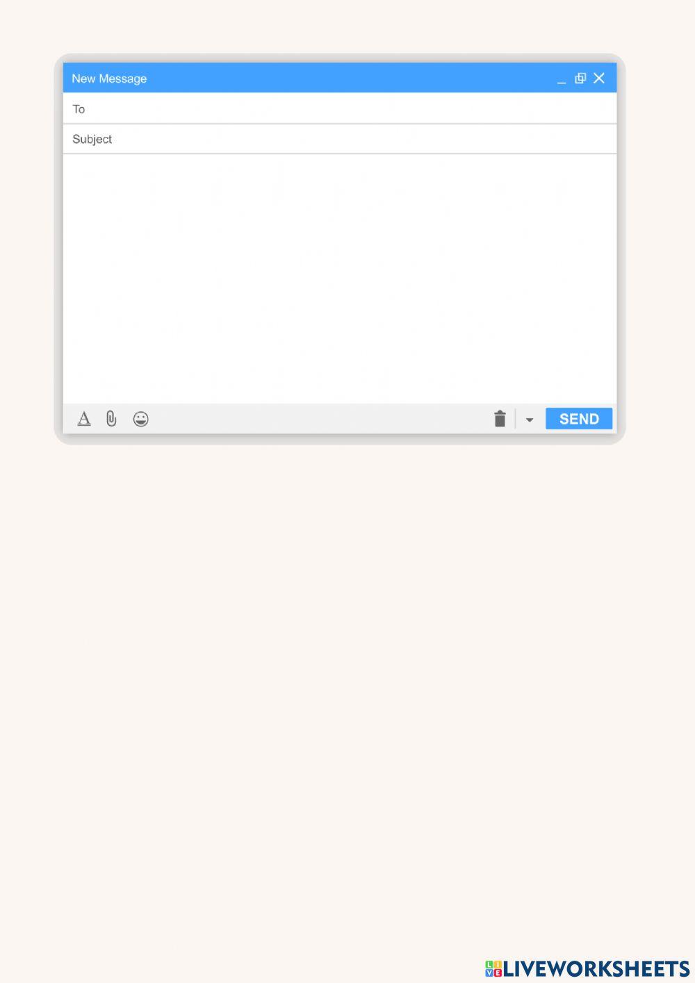 Write an email activity live worksheets