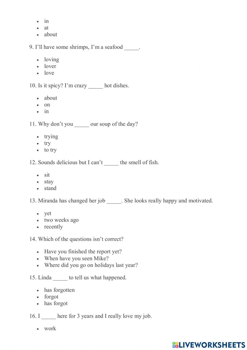 Notes Intermediate (Unit 3 - Communication Block, Unit 1 - Grammar Block)