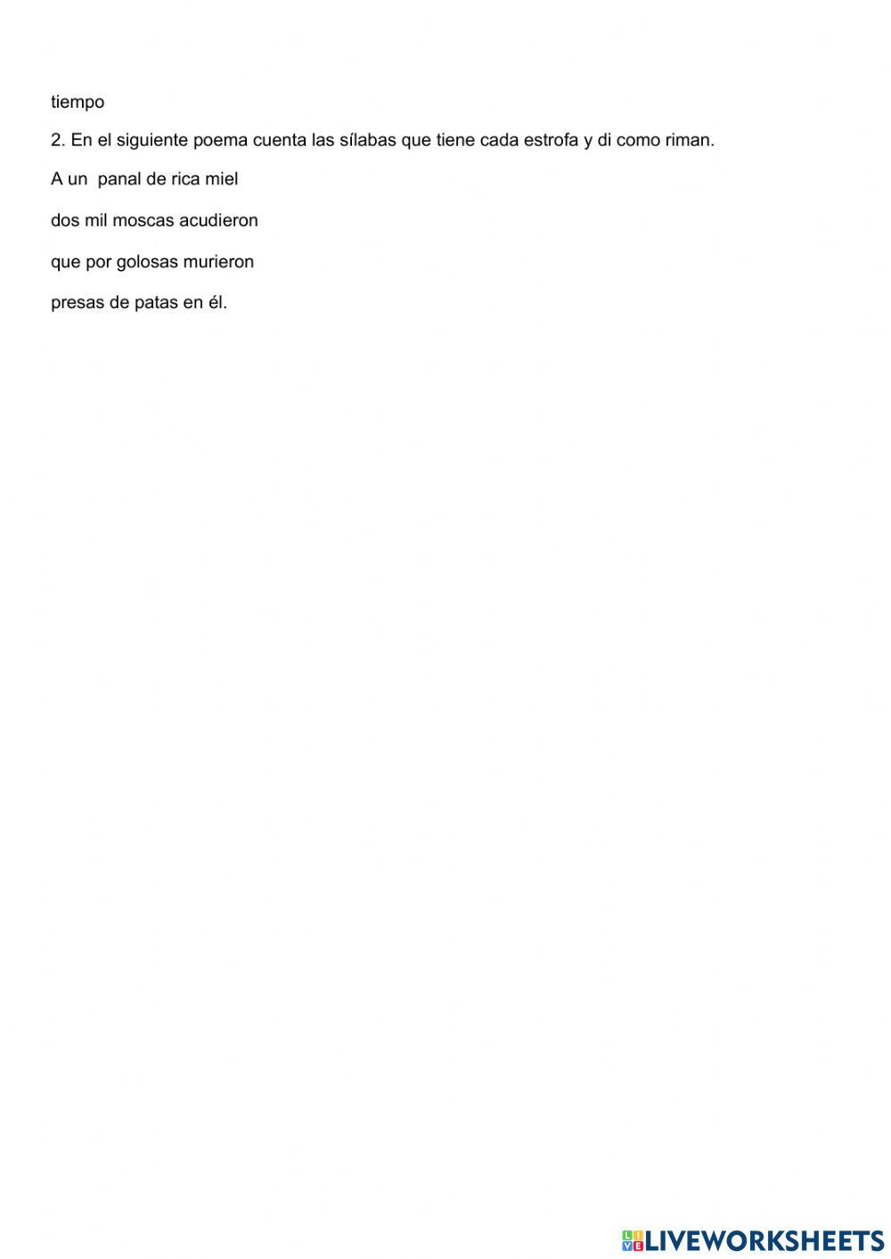 Análisis morfológico y versos