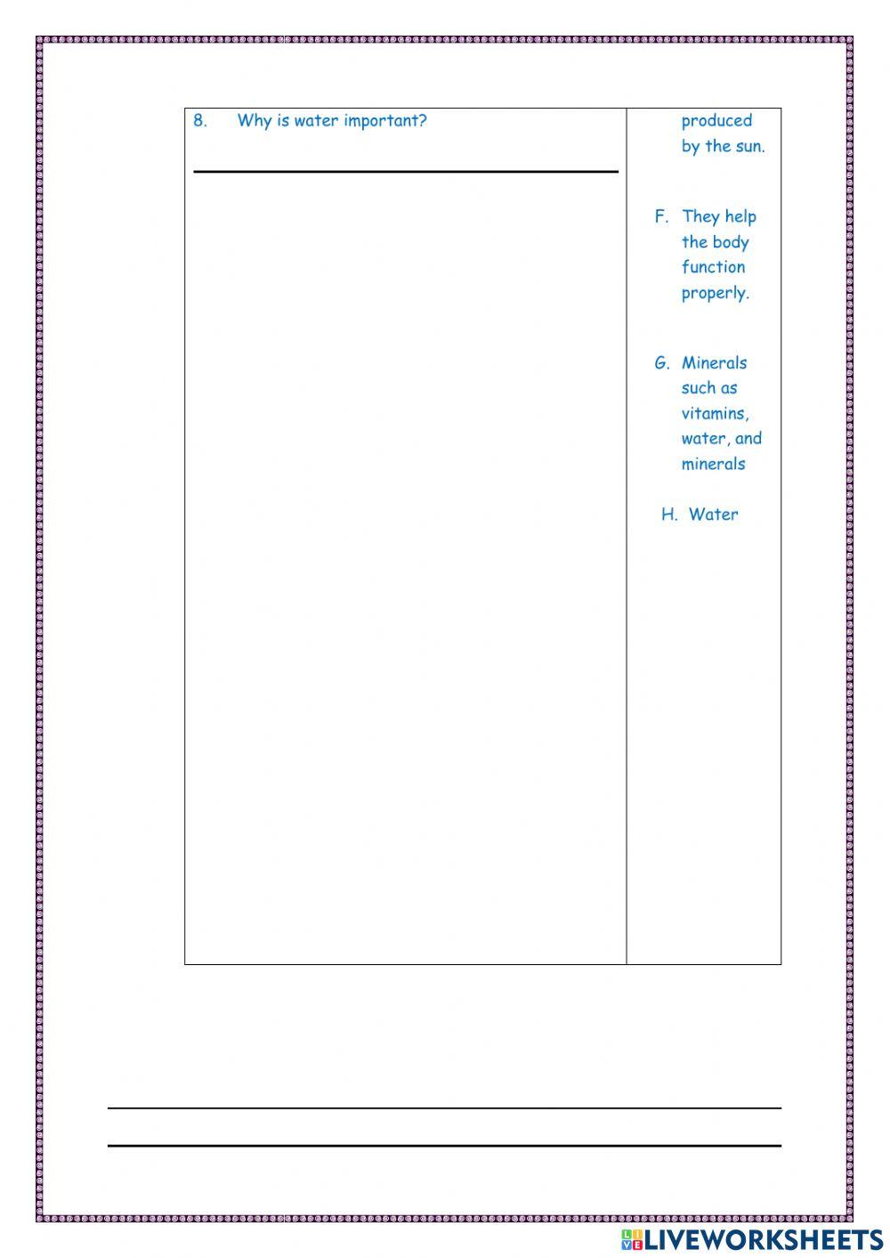 Nutrients and Good Health