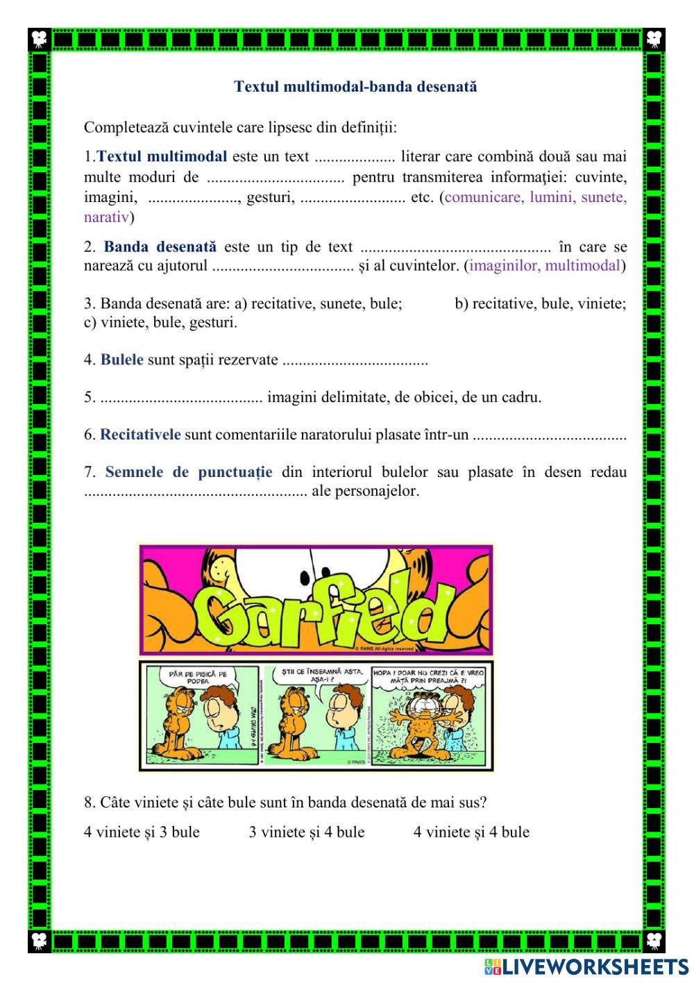 Textul multimodal-banda desenata