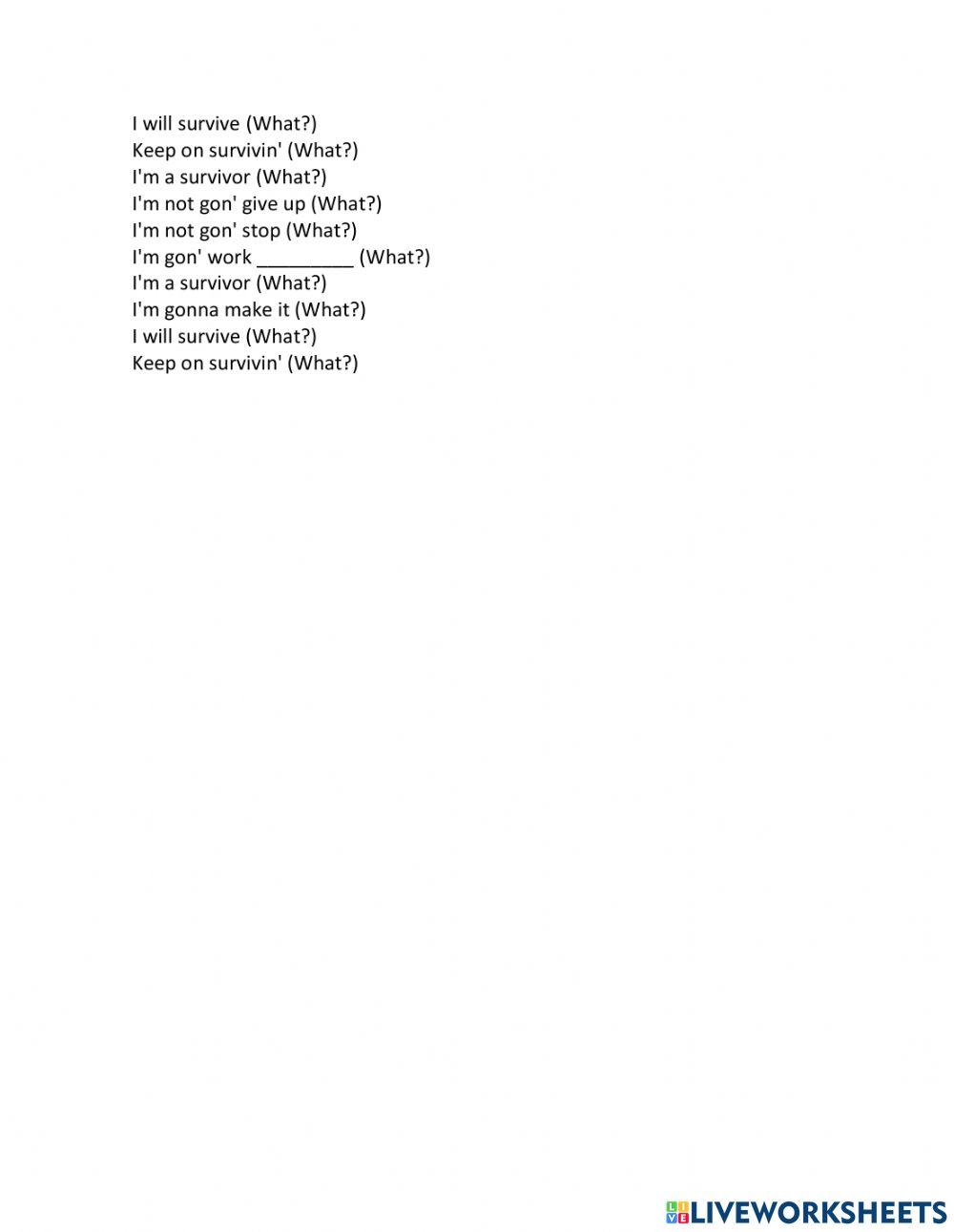 Comparatives with songs