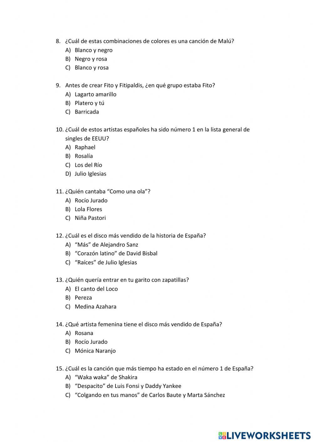 ¿Cuánto sabes de música?