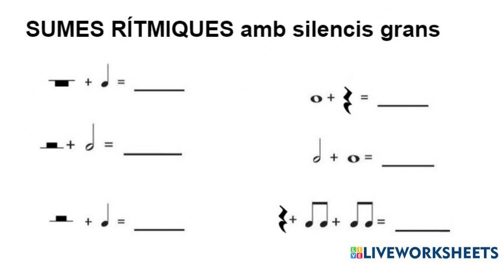 Operacions rítmiques amb silencis grans (omplir)