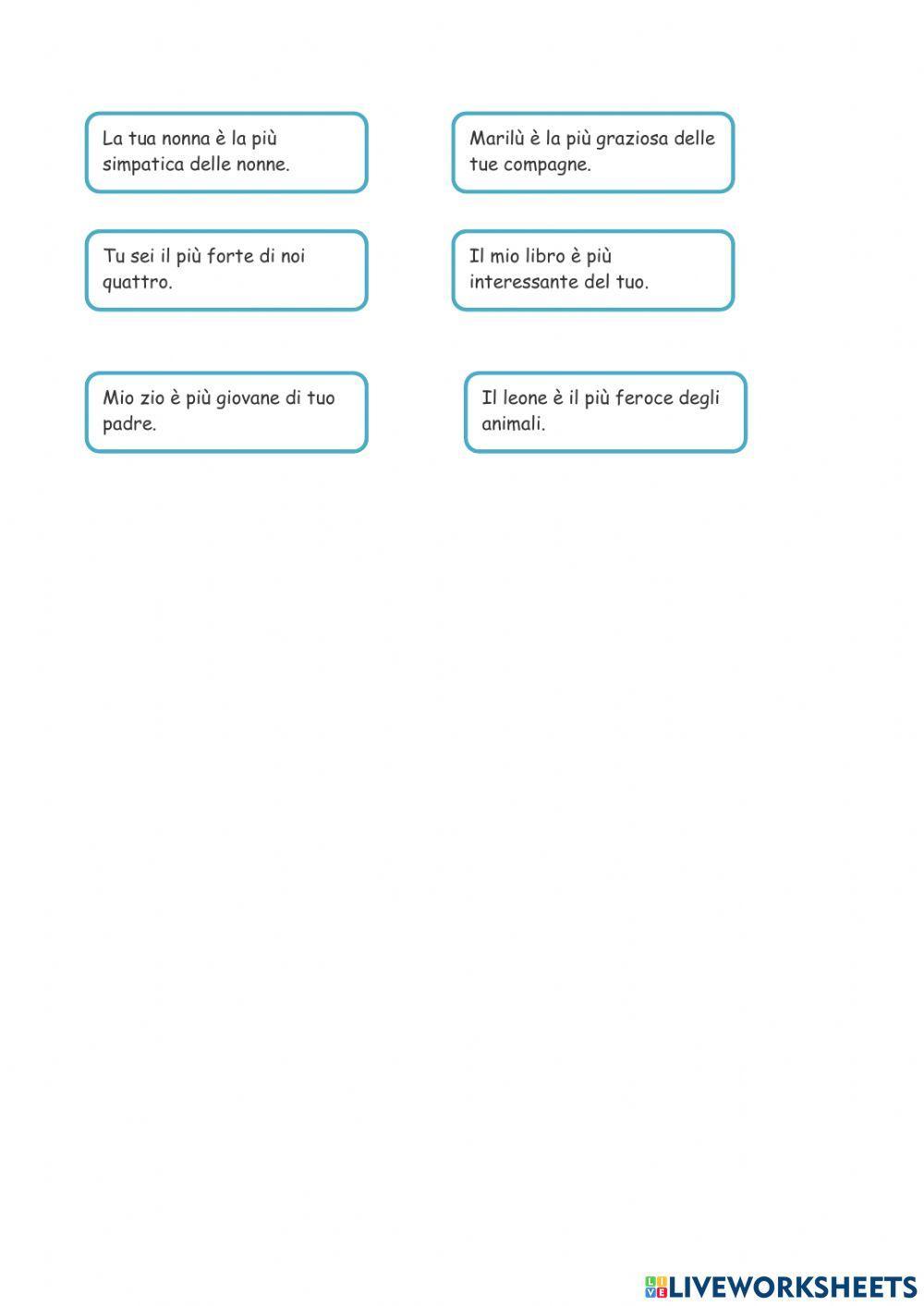 Superlativo relativo e comparativo di maggioranza