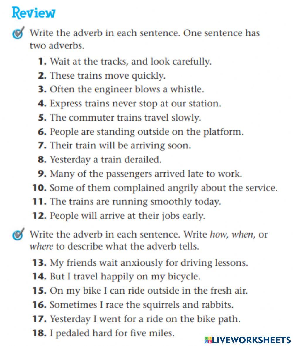 Adverbs Review
