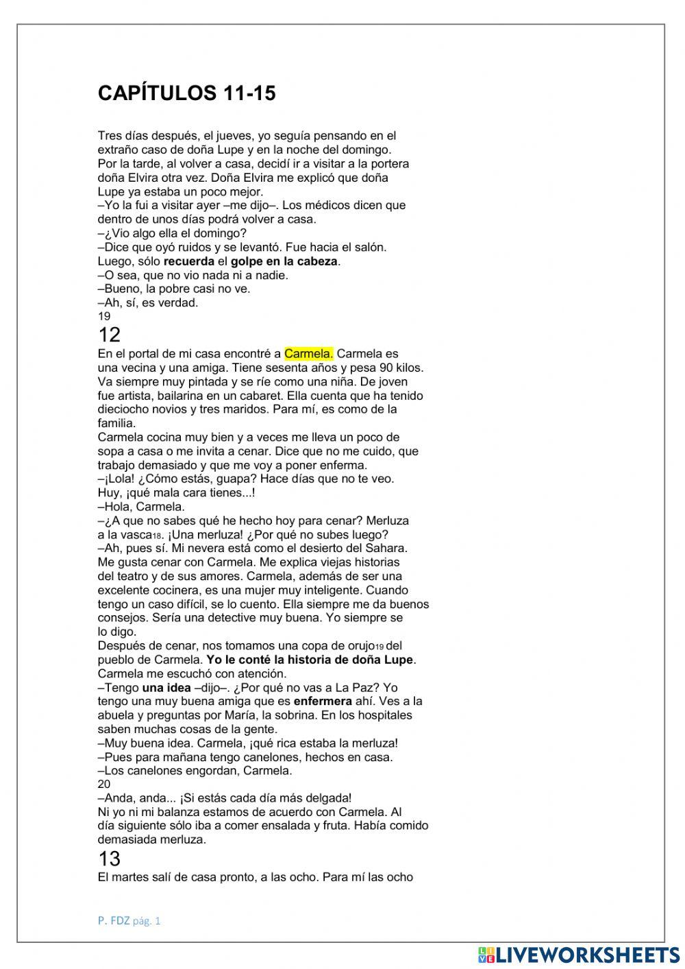 Lectura Maria capítulos 10-14